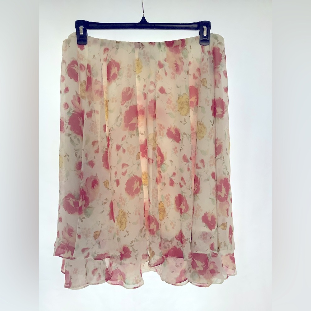Jessica London layered floral mini skirt